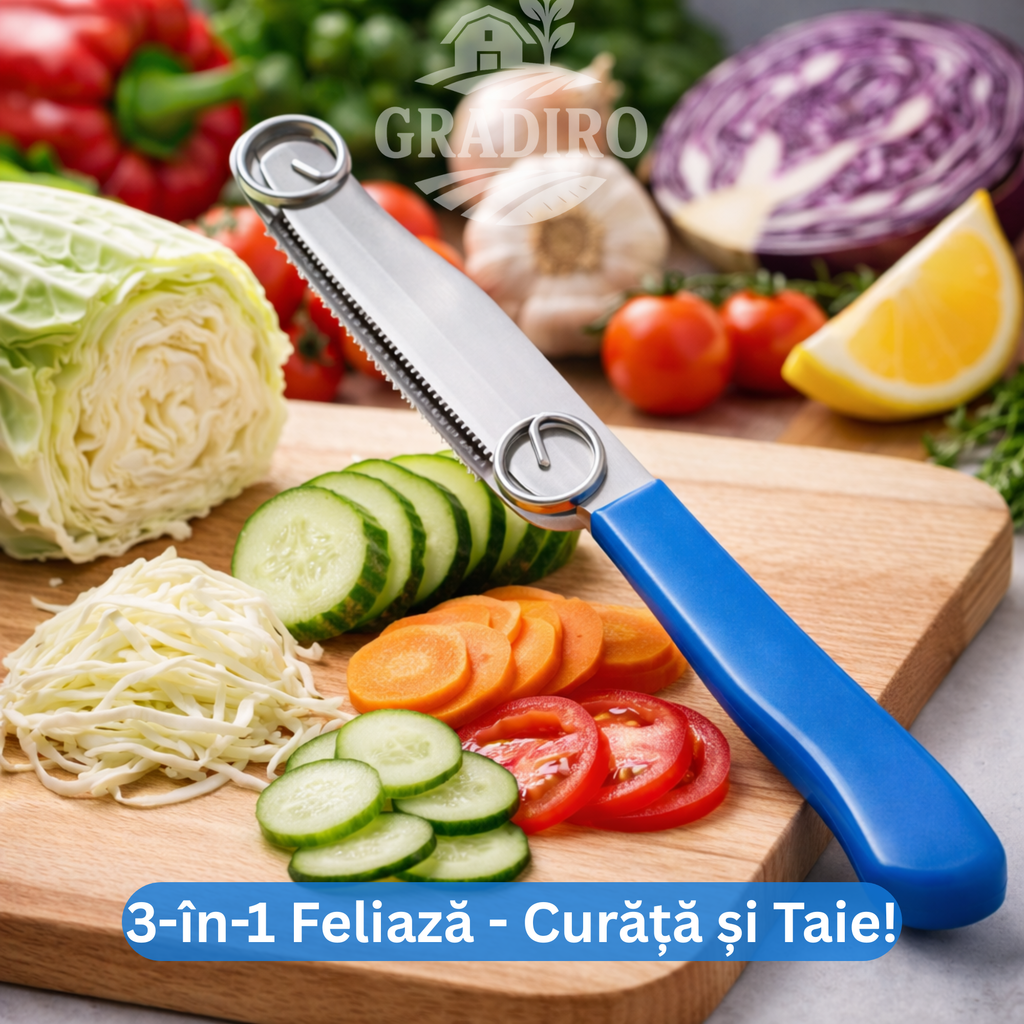 Cuțit special de feliat legume 3-în-1